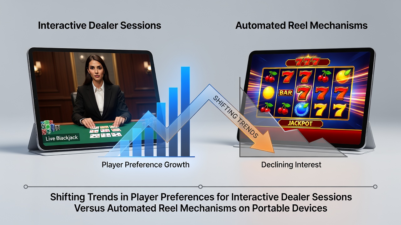 Mobile device displaying a live dealer session alongside automated slot reels in a split-screen view